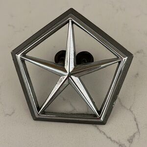 Vintage OEM Chrysler Star Emblem - Silver Used Condition